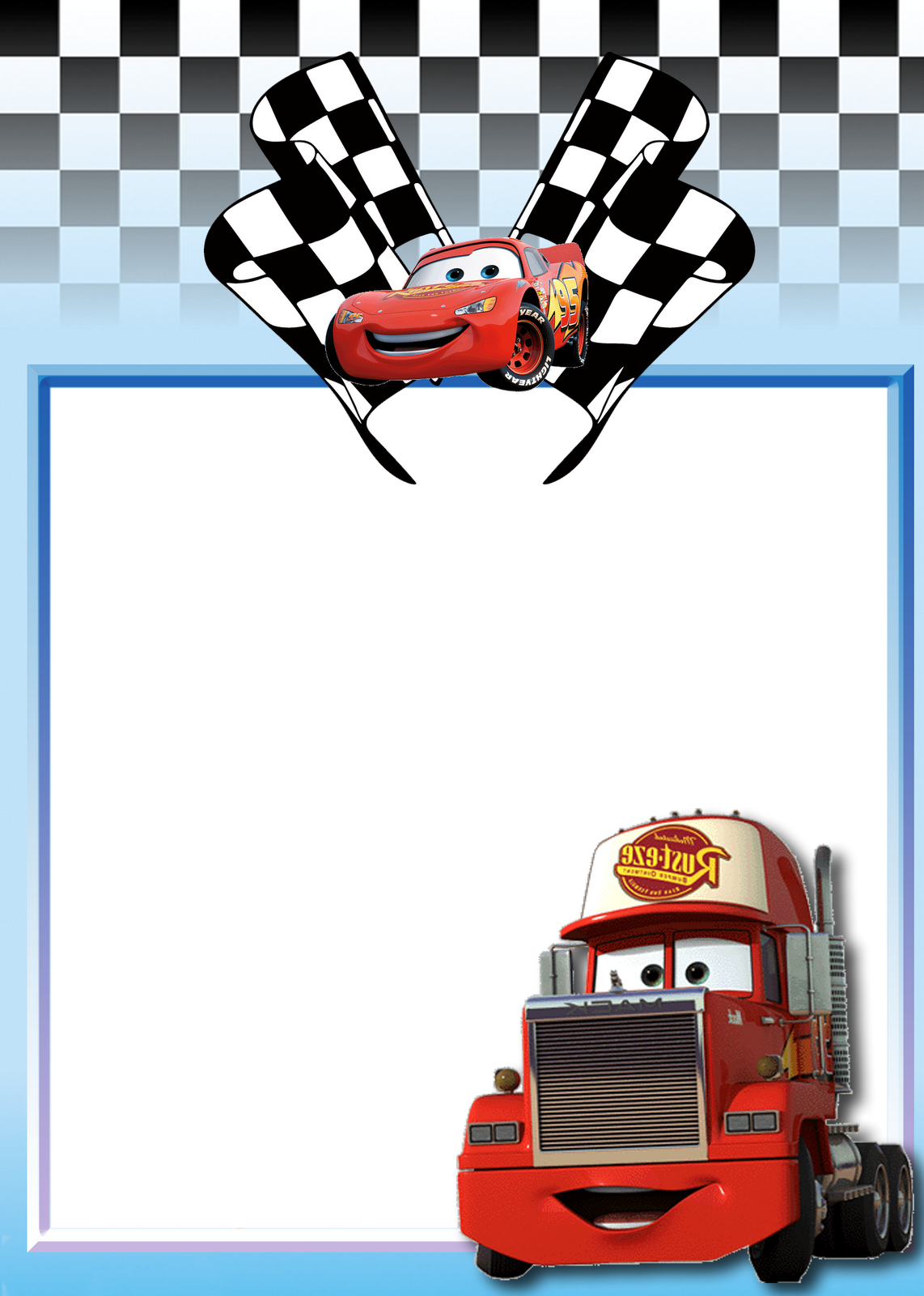 Molduras Infantis Download Shared - Cars (1142x1600), Png Download