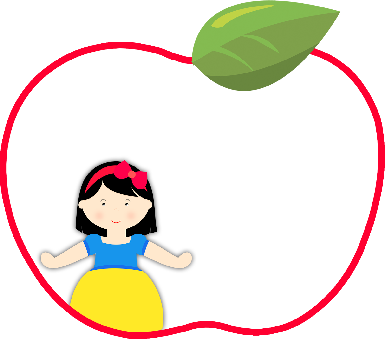 Convite No Formato De Maça, Com Desenho Da Branca De - Snow White (1599x1407), Png Download