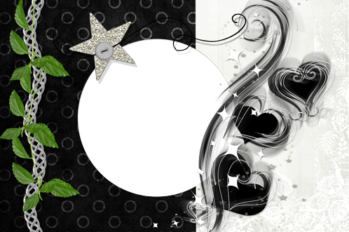 Molduras De Amor Preto E Branco (498x331), Png Download