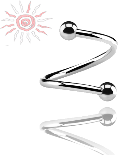 Espiral De Acero Inoxidable316l Con Bolas, Piercing - Piercing Para Labios Png (500x500), Png Download