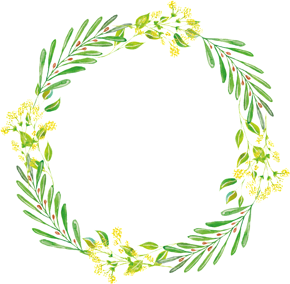 Fresh Light Yellow Flower Hand Painted Garland Decorative - Portable Network Graphics (1024x1024), Png Download