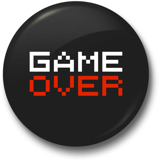 Game Over Badge - Space Invaders Game Over (528x528), Png Download