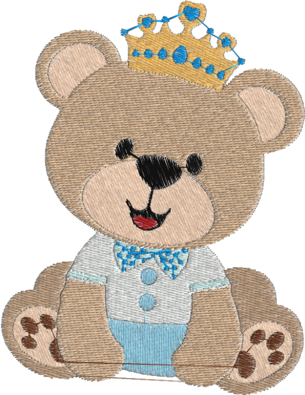 Urso Com Coroa 2-800x800 - Urso Com Coroa Para Bordar (800x800), Png Download
