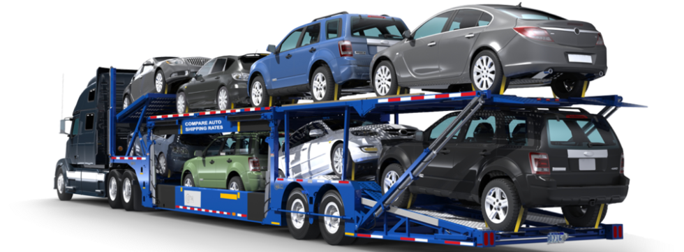 #1 Auto Transporter - Semi Trailer Car Carrier (1000x360), Png Download