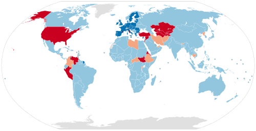 List Of Parties To The United Nations Convention On - Venezuela And Usa Map (500x257), Png Download