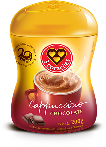 3 Coracoes Tradicional Instant Brazilian Coffee, 200 - Cappuccino 3 Corações 400g (785x511), Png Download