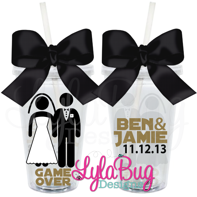 Game Over Wedding Tumbler - Breast Cancer Survivor Cup Design (900x900), Png Download