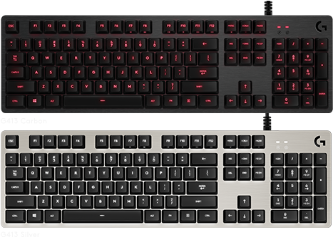 G413 Mechanical Gaming Keyboard - G413 Silver (521x342), Png Download