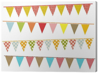 Cuadro En Lienzo Partido Banderín Banderines • Pixers® - Art Print: Didou's Party Pennant Bunting, 61x46in. (400x400), Png Download