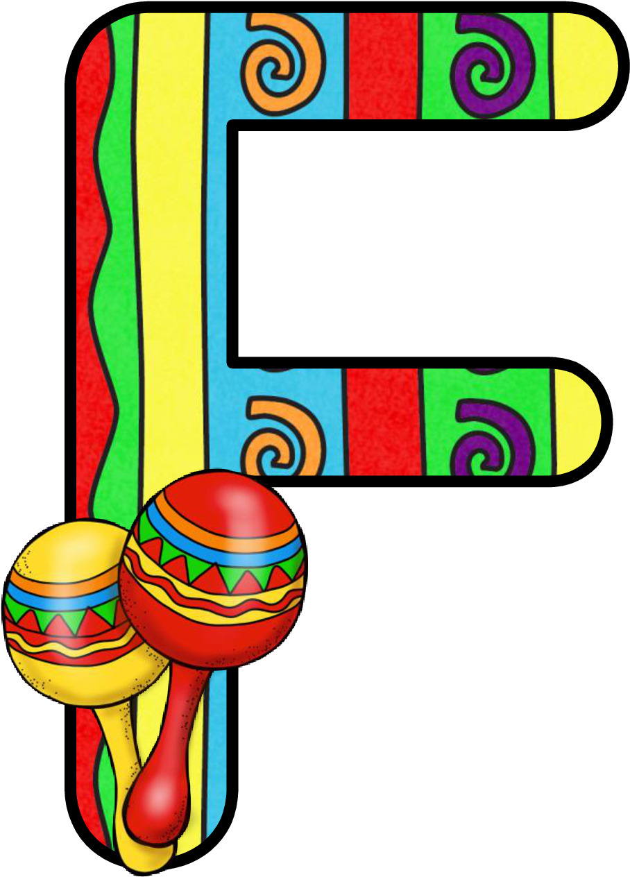 Clipart Free Download Spanish Huge Freebie - Mexican Fiesta Party Decorated Letters Cinco (1025x1324), Png Download