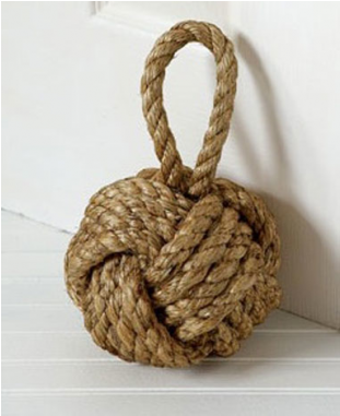 Nautical Jute Rope Door Stop From Haus Interior - Rope Knot Doorstop - Twine Ball (430x380), Png Download