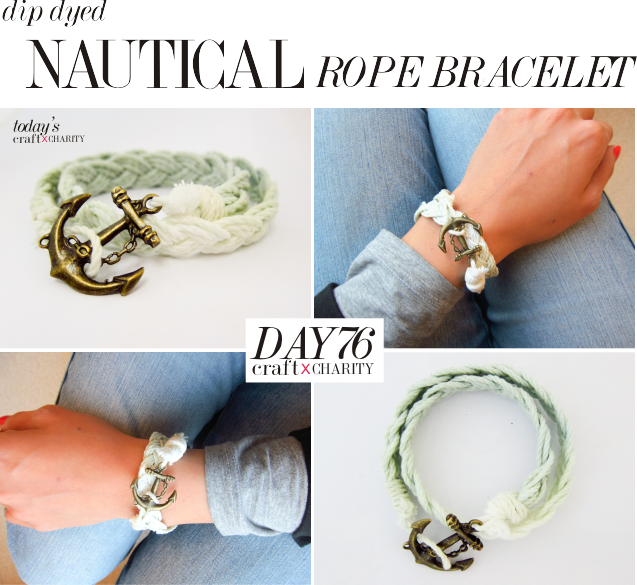 Dip Dyed Nautical Rope Bracelet - Bracelet (637x585), Png Download