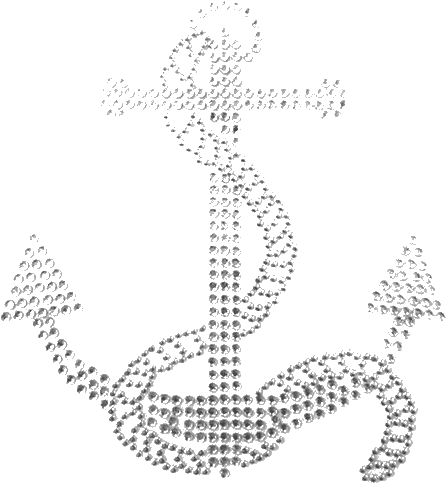 S101181m-clr<br>clear Anchor W/silver Rope - Silver (500x484), Png Download