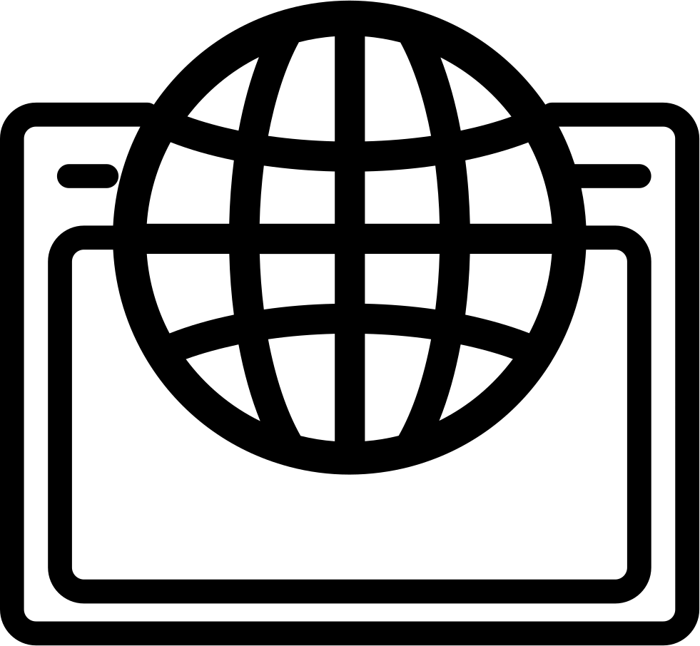 World Grid With Open Browser In A Circle Comments - Open In Browser Icon (981x906), Png Download