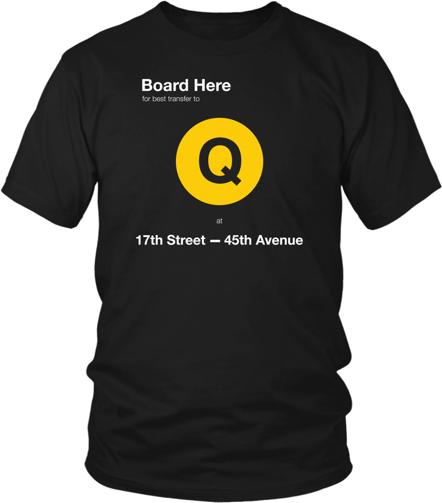 Q Train Subway Sign - Larry Bernandez T Shirt (1024x1024), Png Download