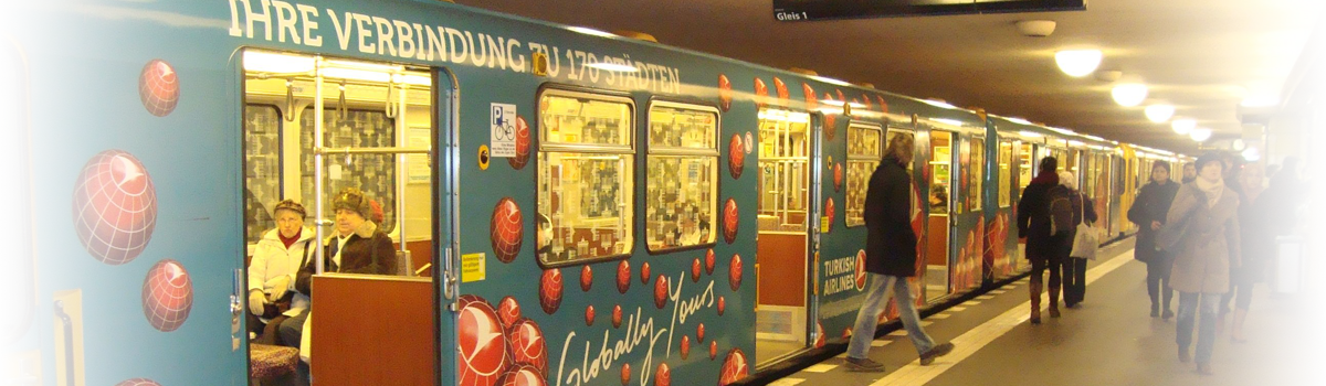 Tuerkisch Airlines - Ganzgestaltung U Bahn Berlin (1200x350), Png Download