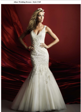 Allure Bridals 'c369' Allure Bridals 'c369' - Vestido De Novia Corte Sirena Y Escote V (480x360), Png Download
