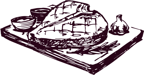 Jpg Transparent Library Beef Drawing Steak Dinner - Beef Steak Drawing Png (622x388), Png Download