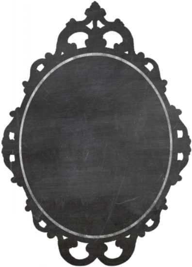 Chalkboard Decoration Sign Black Vintage Label Tag - Black Oval Frame Png (450x549), Png Download