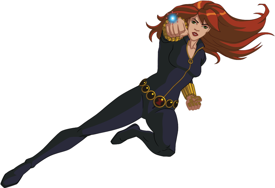 Black Widow 2 - Black Widow Avengers Assemble Cartoon (1265x843), Png Download