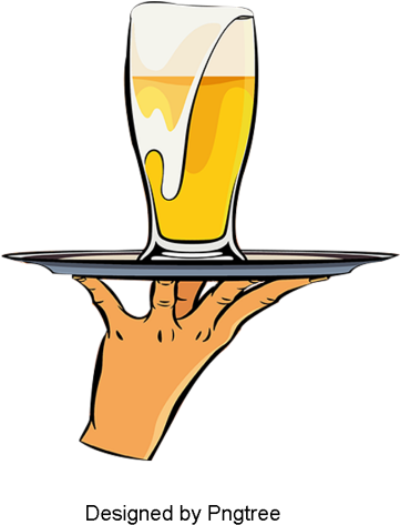 Hermosa Caricatura Pintada A Mano Verano Beber Cerveza - Beer (640x640), Png Download