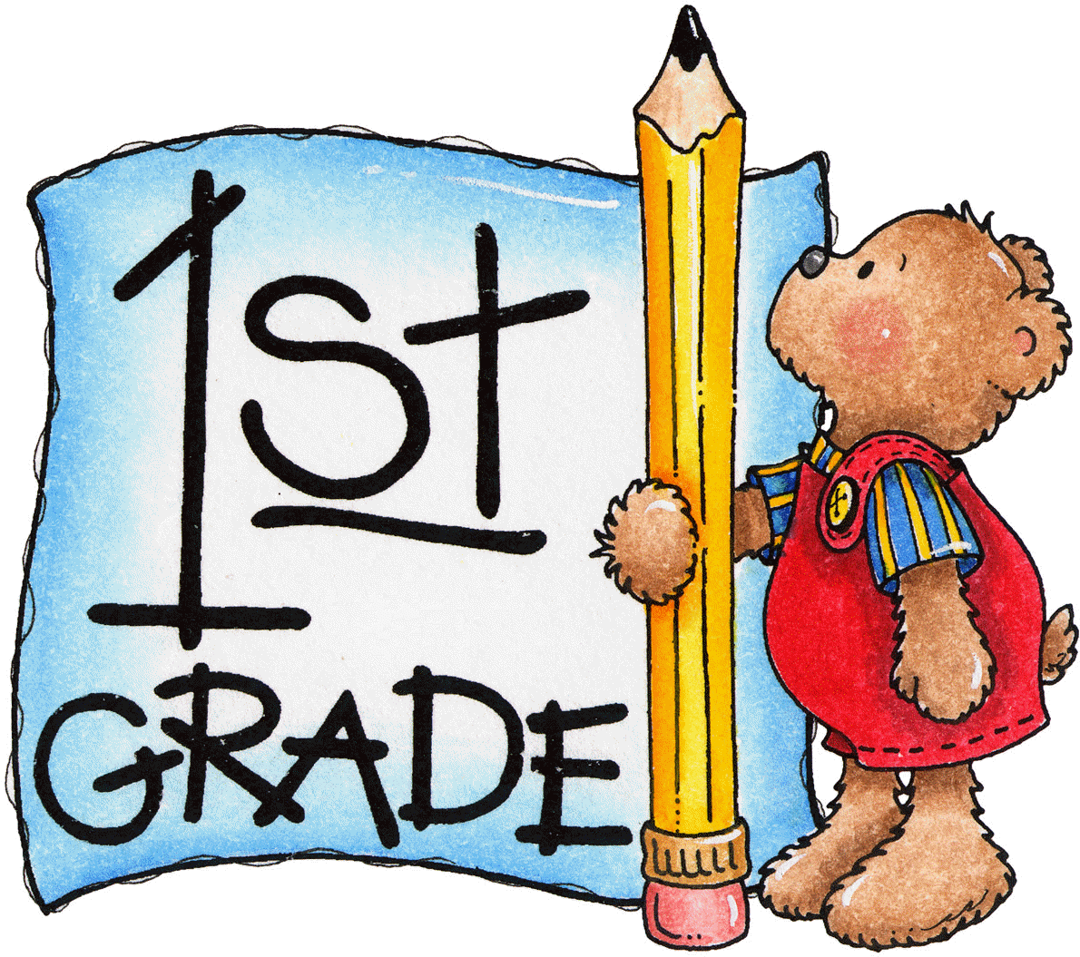 1st - First Grade Bear (1200x1060), Png Download