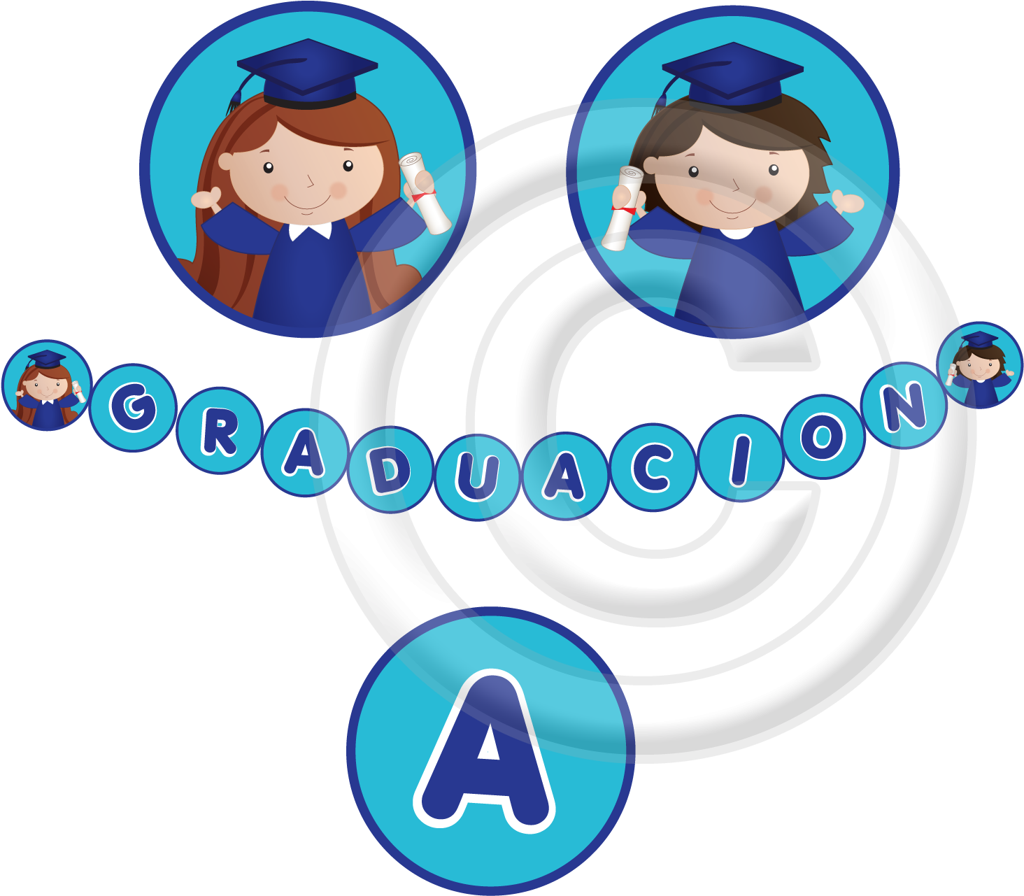 Nuestra Tienda Guirnalda De Graduación - Gafetes Para Graduacion (1500x1459), Png Download