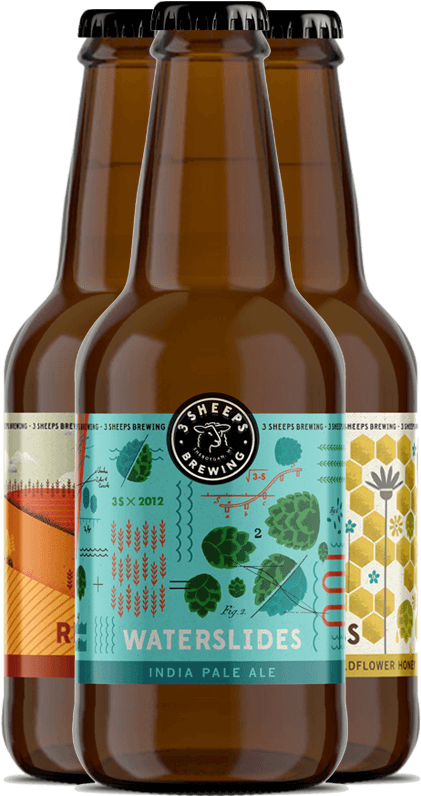 3 Sheeps Brewing Co - Glass Bottle (420x807), Png Download