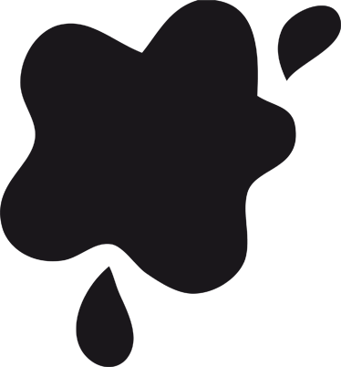 Splash Outline Blackboard Sticker - Silueta De Mancha De Pintura (374x402), Png Download