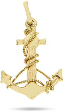 Dije Ancla Oro (446x446), Png Download