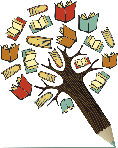 Sus Necesidades En Tan Solo Un Día - Tree Pencil With Books (469x585), Png Download
