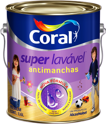 Pinturas E Impermeabilizantes - Tinta Coral Super Lavavel (385x450), Png Download