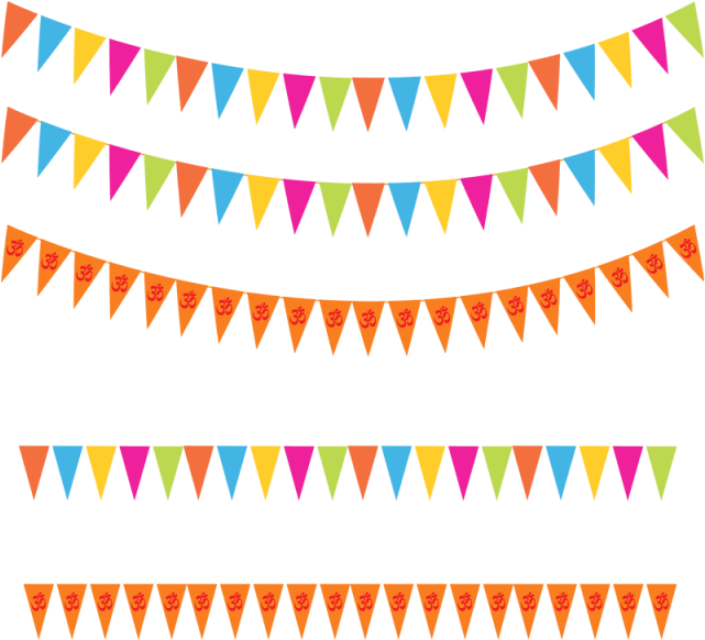 Banderas De Fondo Vector Guirnaldas De Papel De Color - Guirnaldas Sin Fondo Png (640x640), Png Download