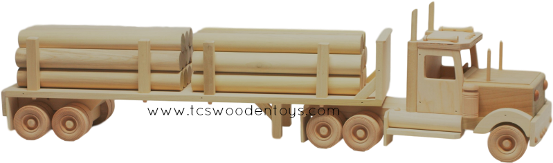 Wooden Toy Logging Truck - Wooden Toys Logging Truck (858x480), Png Download