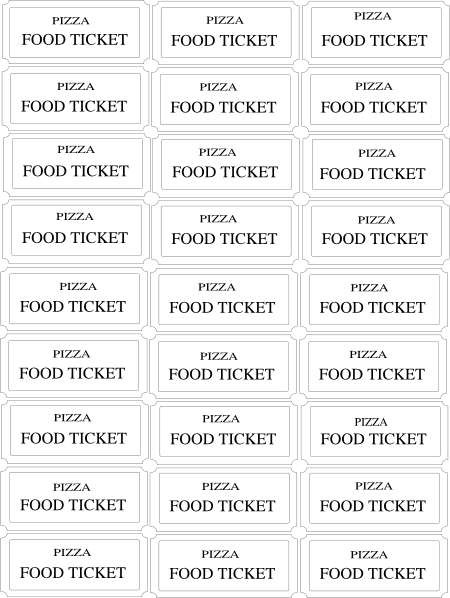 How To Set Use Pizza Food Ticket Clipart (450x598), Png Download