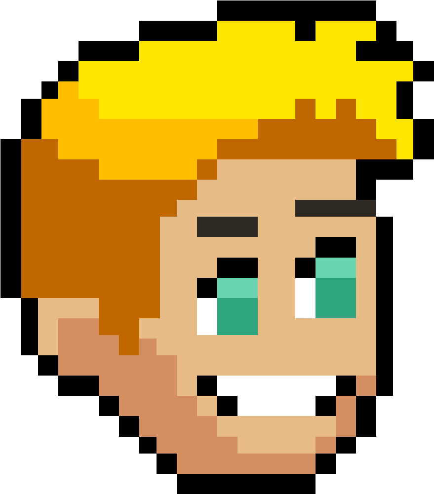 Male Swoop Blonde Hair - Emoji Face Pixel Art (1000x1000), Png Download