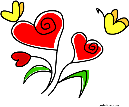 Heart Shaped Flowers, Free Clip Art - Clip Art (450x450), Png Download