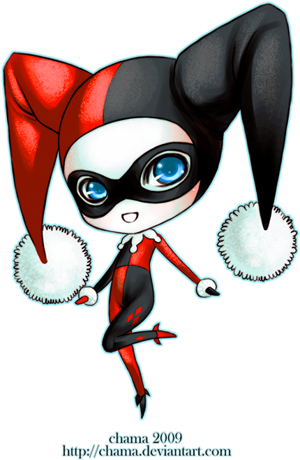 Chibi Version Of Harley Quinn - Harley Quinn Caricatura Para Dibujar (429x675), Png Download