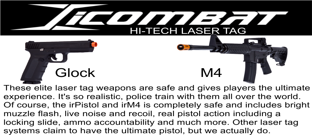 Icombat Tactical Laser System - Icombat Laser Tag (1044x460), Png Download