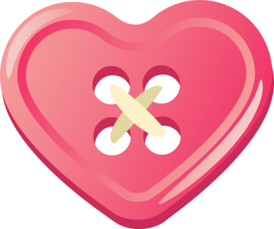 Button Shape Pencil And In Color - Heart Button Clipart (400x335), Png Download