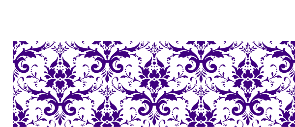 Damask - Purple And White Damask Borders (600x260), Png Download