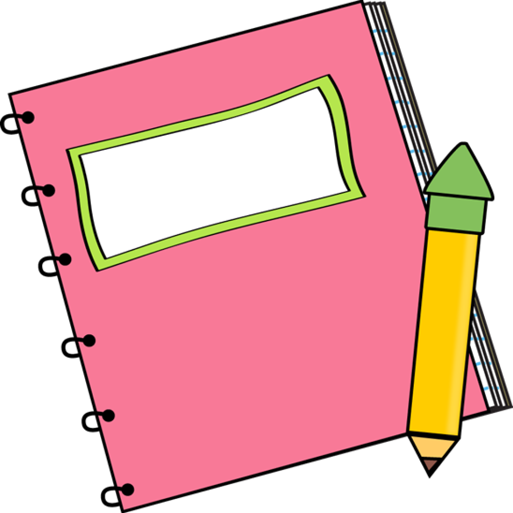 Book And Pencil Clipart - Notebook Clipart (548x550), Png Download