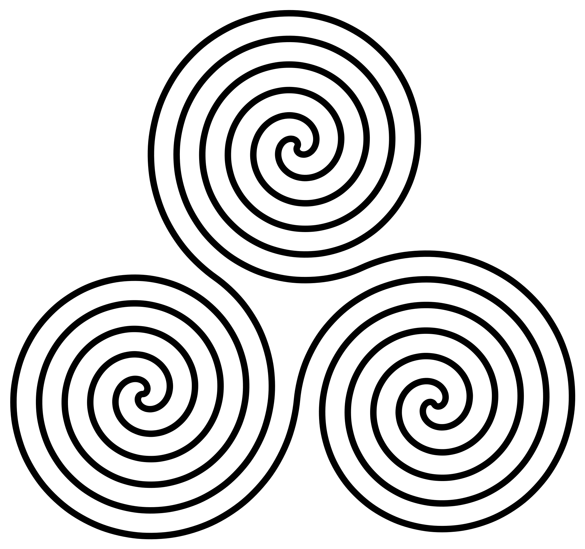 2000px Triple Spiral Symbol - Triple Spiral Labyrinth (2000x1866), Png Download