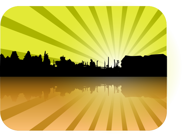 Houses On The Horizon Starburst Svg Clip Arts 600 X (600x443), Png Download