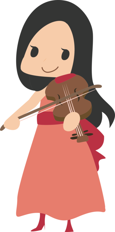 Cello Violin Music Silhouette Fiddle - Violinist Clipart (373x750), Png Download