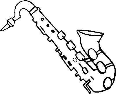 Tenor Saxophone Coloring Page - Saxophone Drawing (600x470), Png Download