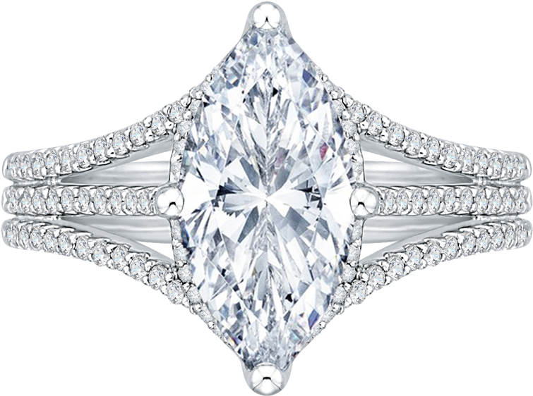 18k White Gold 1 3/8 Ct Diamond Carizza Boutique Bridal - Tacori 300-2mq11x55 Bezel Set Marquise Diamond Engagement (1000x1000), Png Download