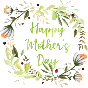 The Green Wreath Happy Mother's Day, Happy Mother& - Mother's Day (360x360), Png Download