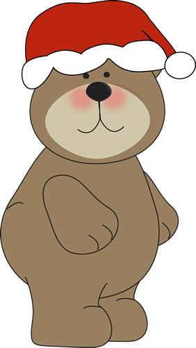 Christmas Bear In Santa Hat - Bear With Santa Hat (282x500), Png Download