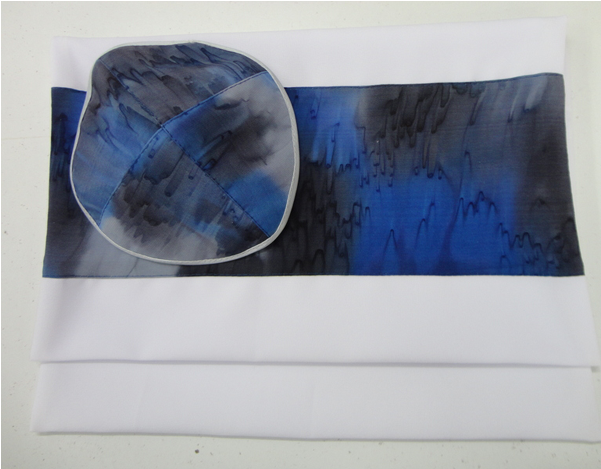 Tallit Prayer Shawl Handpainted Silk Winter Sky Design - Still Life (600x600), Png Download